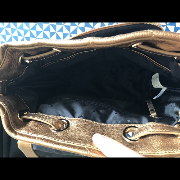 Kate Spade New York Antique Gold Leather Backpack
